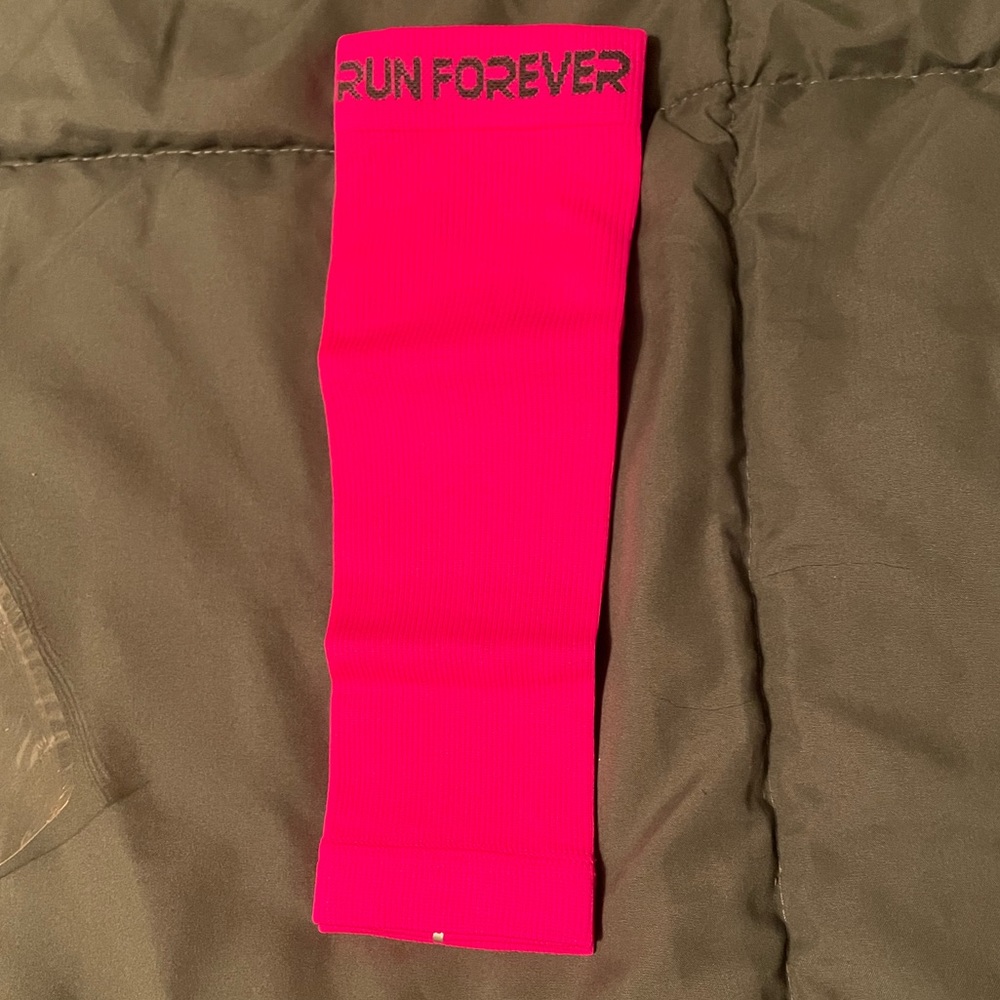 Hot pink run forever compression calf sleeves